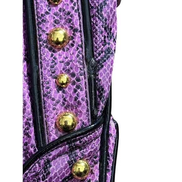 Vtg Y2K Baby Phat Purple Snake Skin Pattern Shoulder Bag Purse Studded HTF Rare - Picture 10 of 16